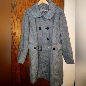 Guess double-breasted tweed trench coat